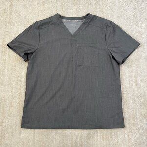 Fabletics Helix One Pocket Scrub Top XL Heather Grey